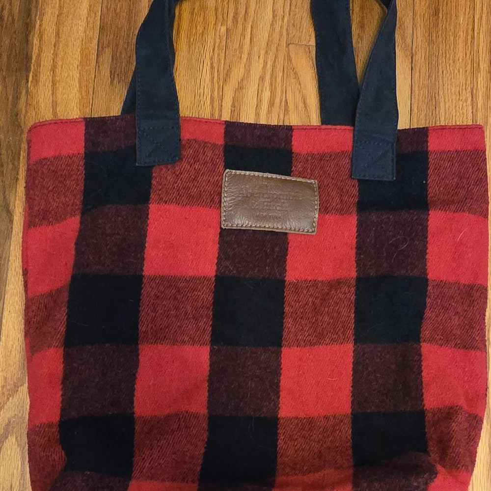 Red and Black Plaid Tote Bag